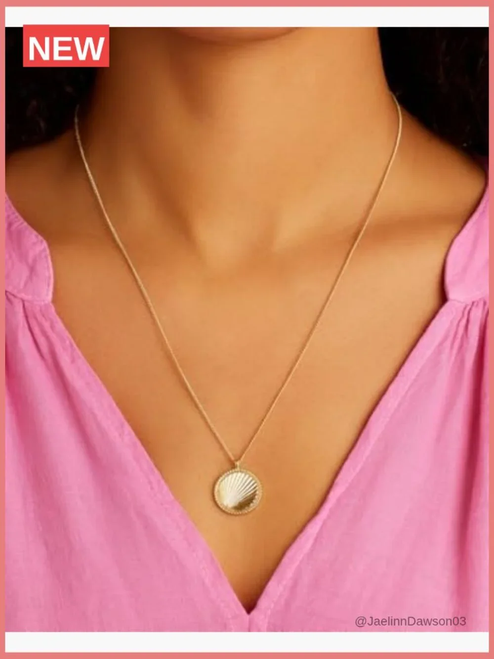 Pendant Necklace 18k Gold Plated Adjustable Lobster Clasp